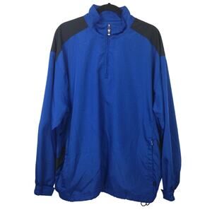 Grand Slam Men's 1/4 Zip Mock Neck Pullover Long Sleeve Golf Jacket Blue L